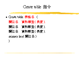 Create table 指令